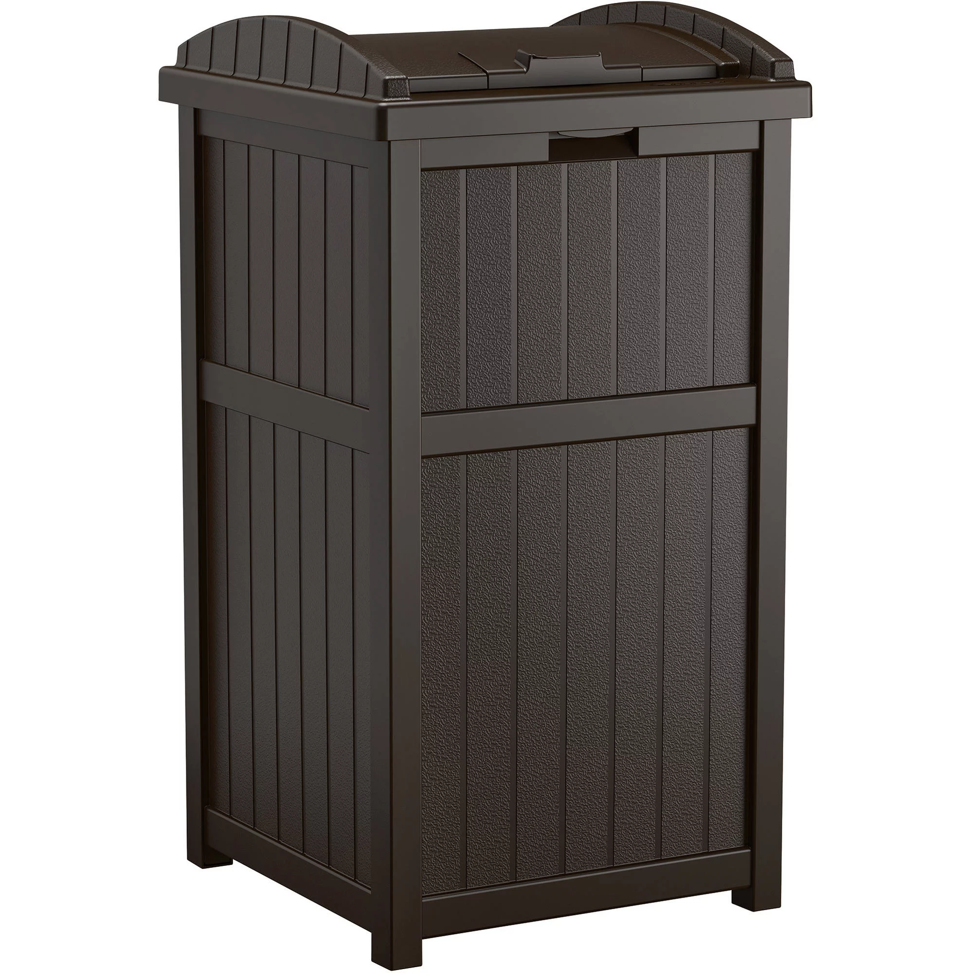 Suncast GH1732J Trashcan Hideaway Outdoor Garbage Waste Bin. Java. 33 Gallon