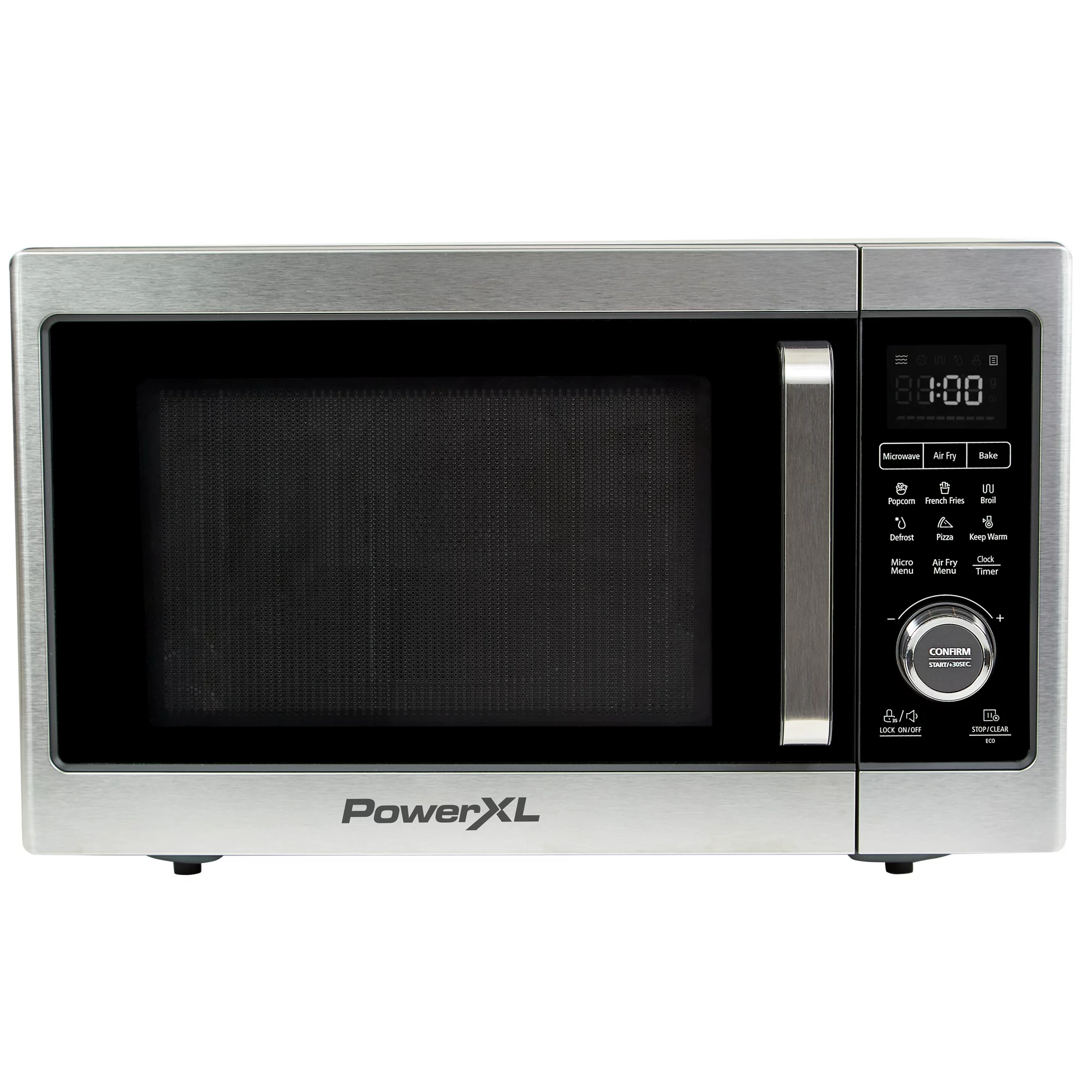 PowerXL BDK-02 Microwave Air Fryer Plus. Stainless Steel & Black. 1 Cu. Ft. Capacity
