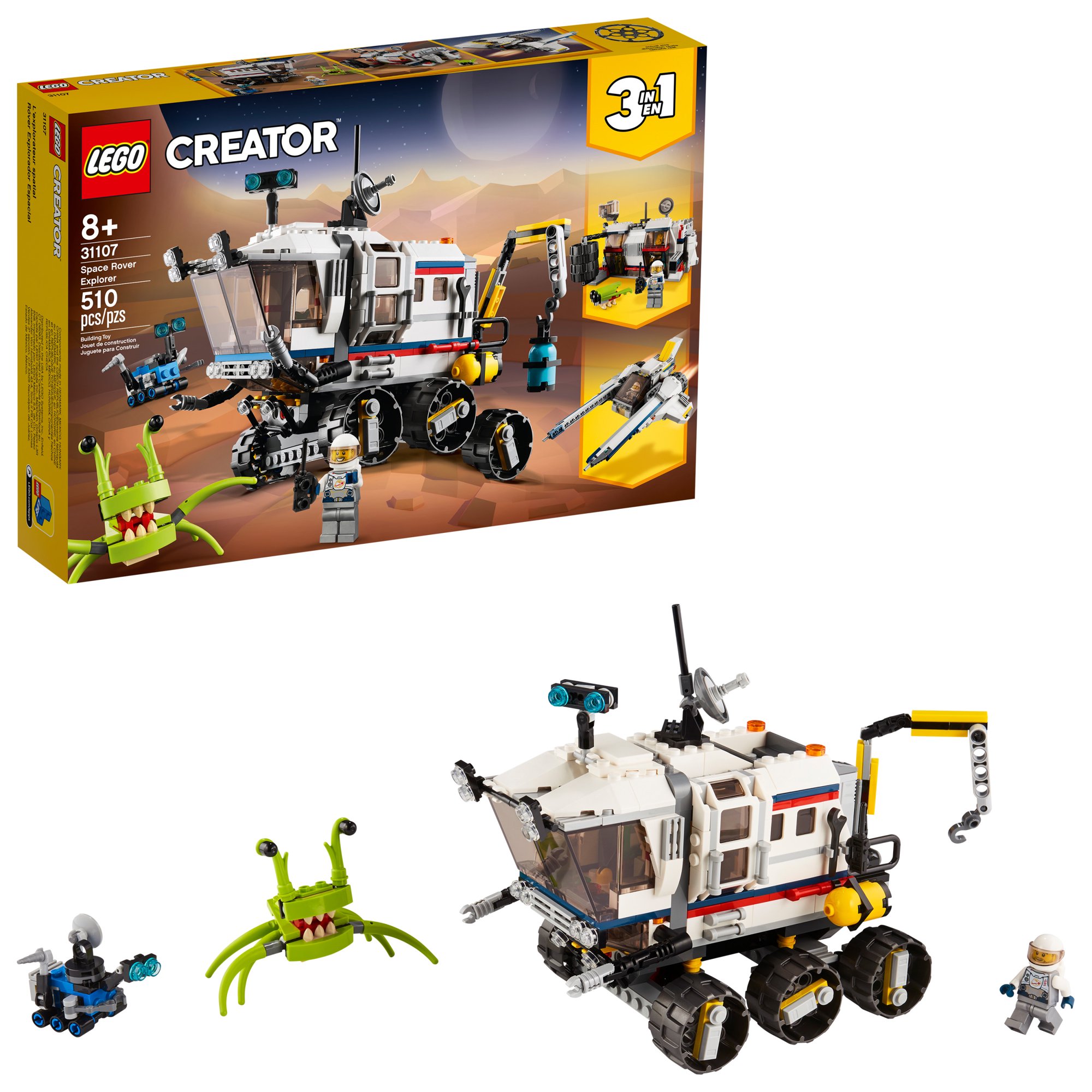 Lego Creator 3-in-1 Space Rover Explorer 31107 Building Toy for Kids Ages 8+ (510 pieces)
