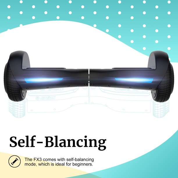Gotrax Fluxx FX3 Hoverboard. Self Balancing Scooter With 6.5 inch Wheels And LED Headlights Black