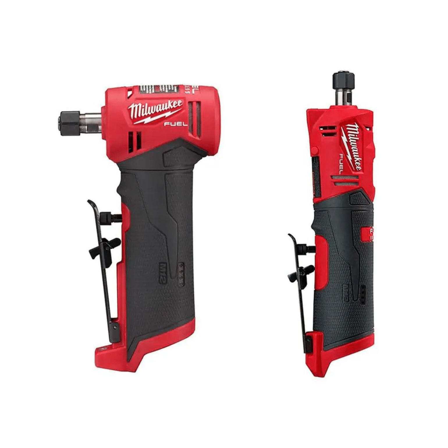 Milwaukee M12 Fuel 12V Lithium-Ion Brushless Cordless 1/4 in. Right Angle and Straight Die Grinder Kit. Tool-Only (2485-20-2486-20)