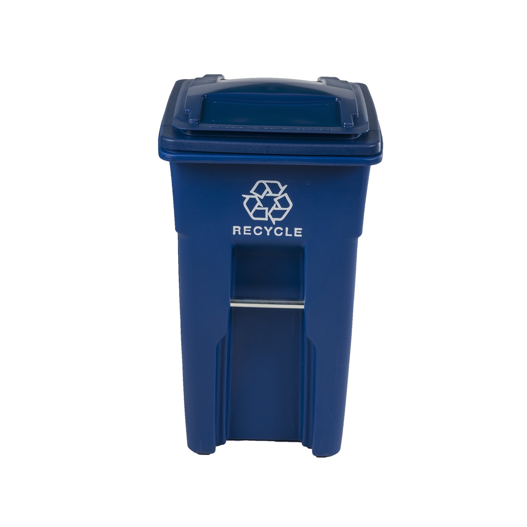 Toter Blue Recycling Container with Wheels and Lid. 32 Gallon