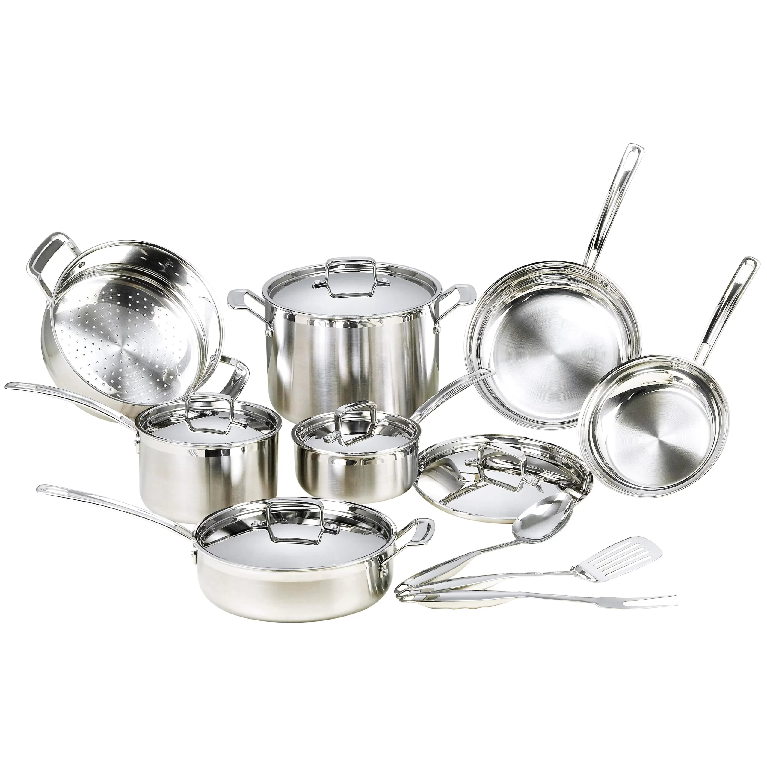 Mockins 15-Piece Premium Grade Stainless Steel Cookware Set with Lids