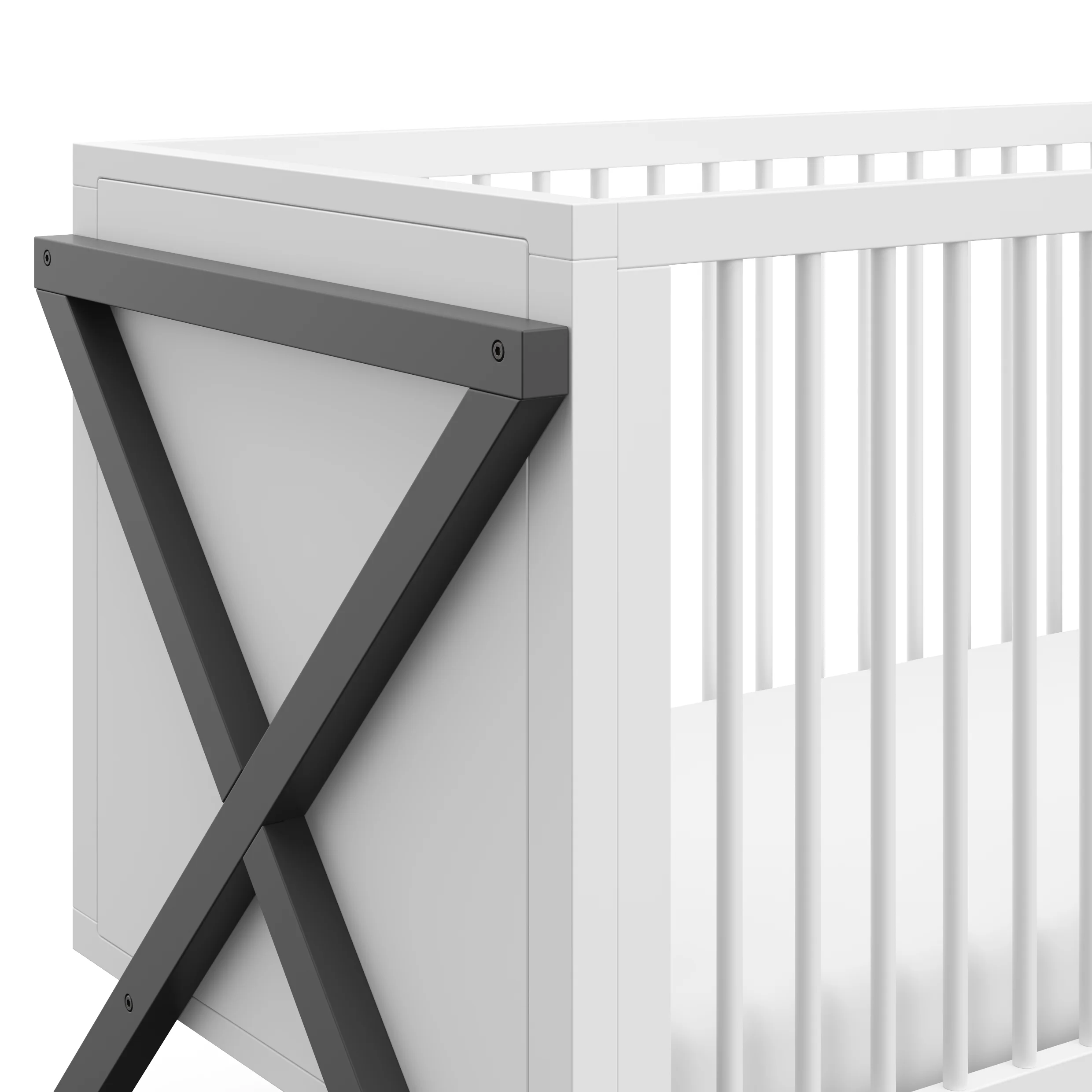 Storkcraft Equinox 3-in-1 Convertible Crib. 06710-400. White/Gray