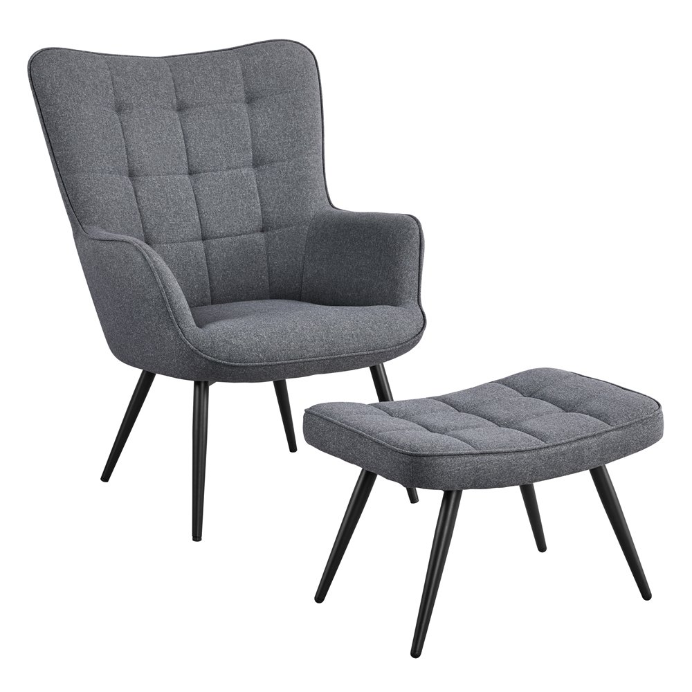 Easyfashion Chair & Ottoman Sets. Gray