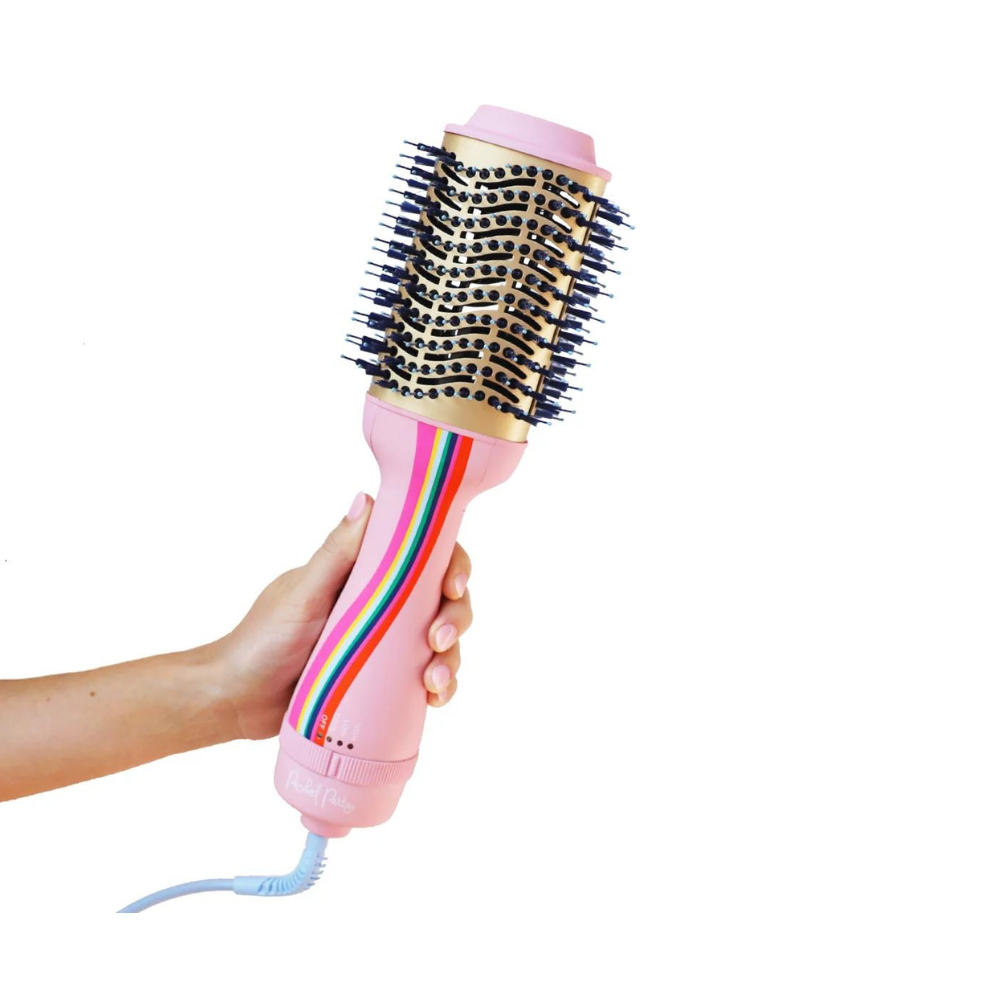 Packed Party Heated Aluminum Barrel Hot Air Brush. Pink