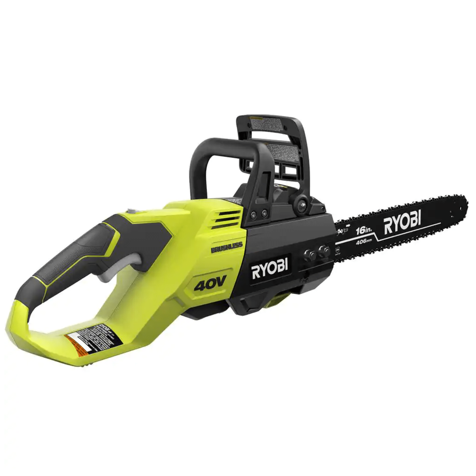 Ryobi RY40550 40V Brushless 16 in. Cordless Battery Chainsaw with 4.0 Ah Battery and Charger