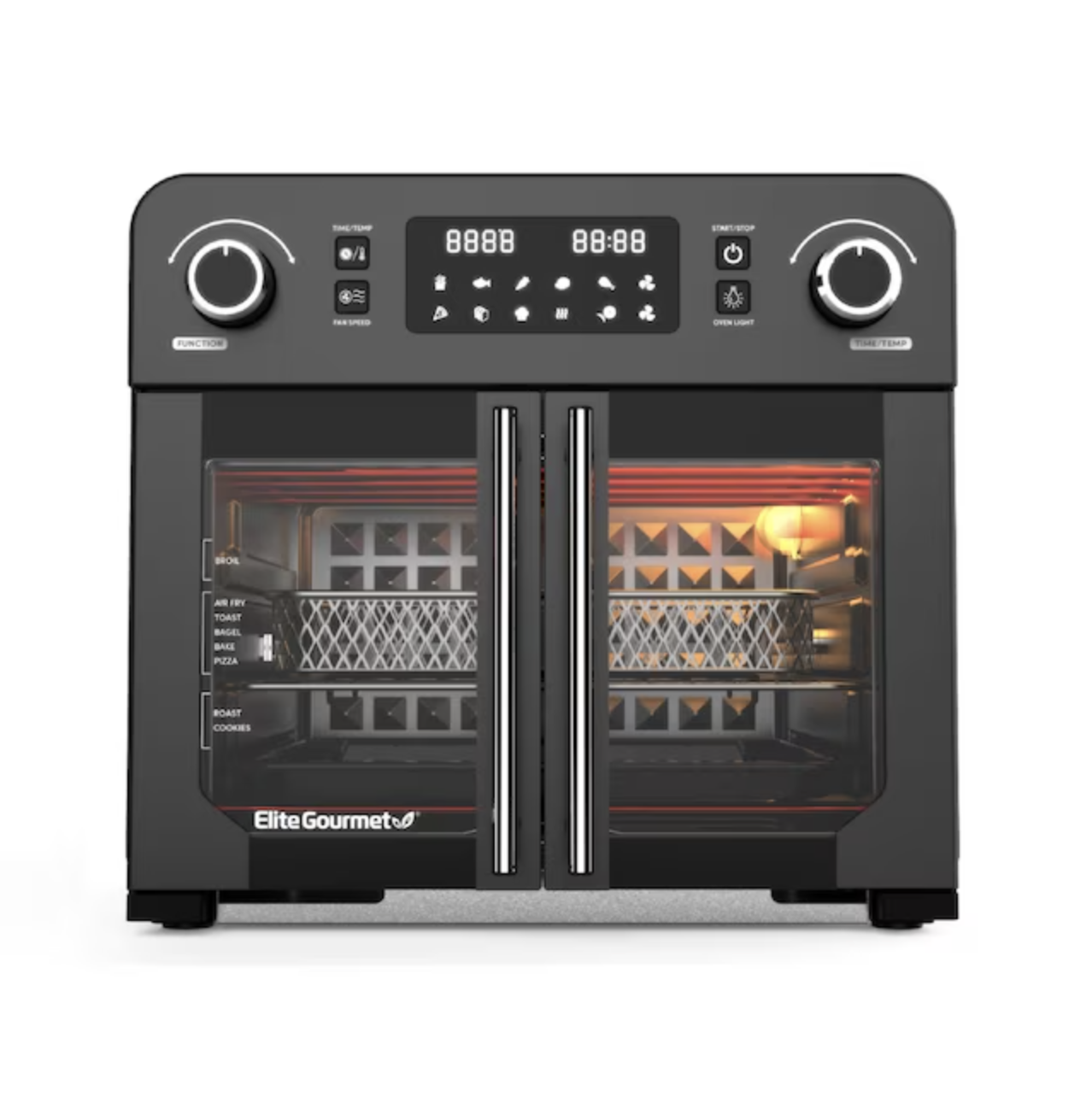 Elite 24.3-Quart Dual Zone Feature Black Air Fryer