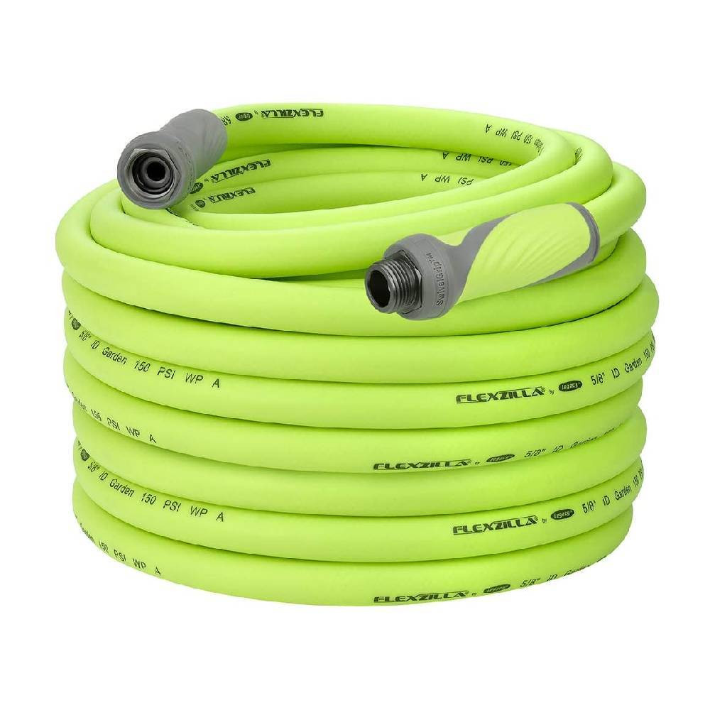 Flexzilla HFZG5100YWS Garden Hose. 5/8″ (inches) x 100′ (feet). ZillaGreen w/SwivelGrip