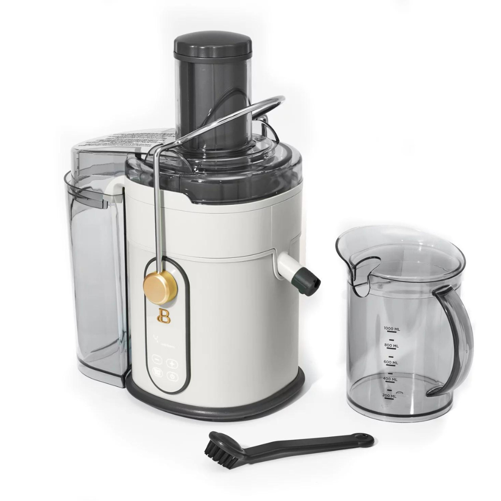 Beautiful 5-Speed 1000W Electric Juice Extractor with Touch Activated Display. White Icing by Drew Barrymore
