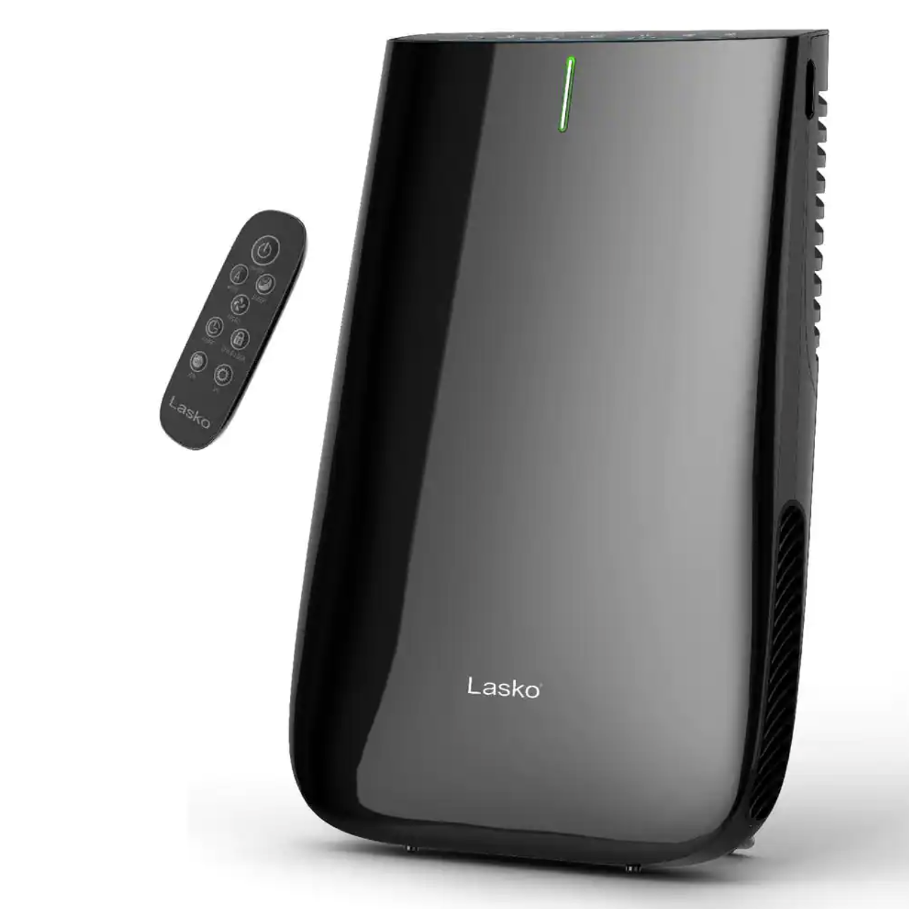 Lasko Pure Platinum Slim Profile Air Purifier with HEPA-Type Filtration and Auto Clean. Black