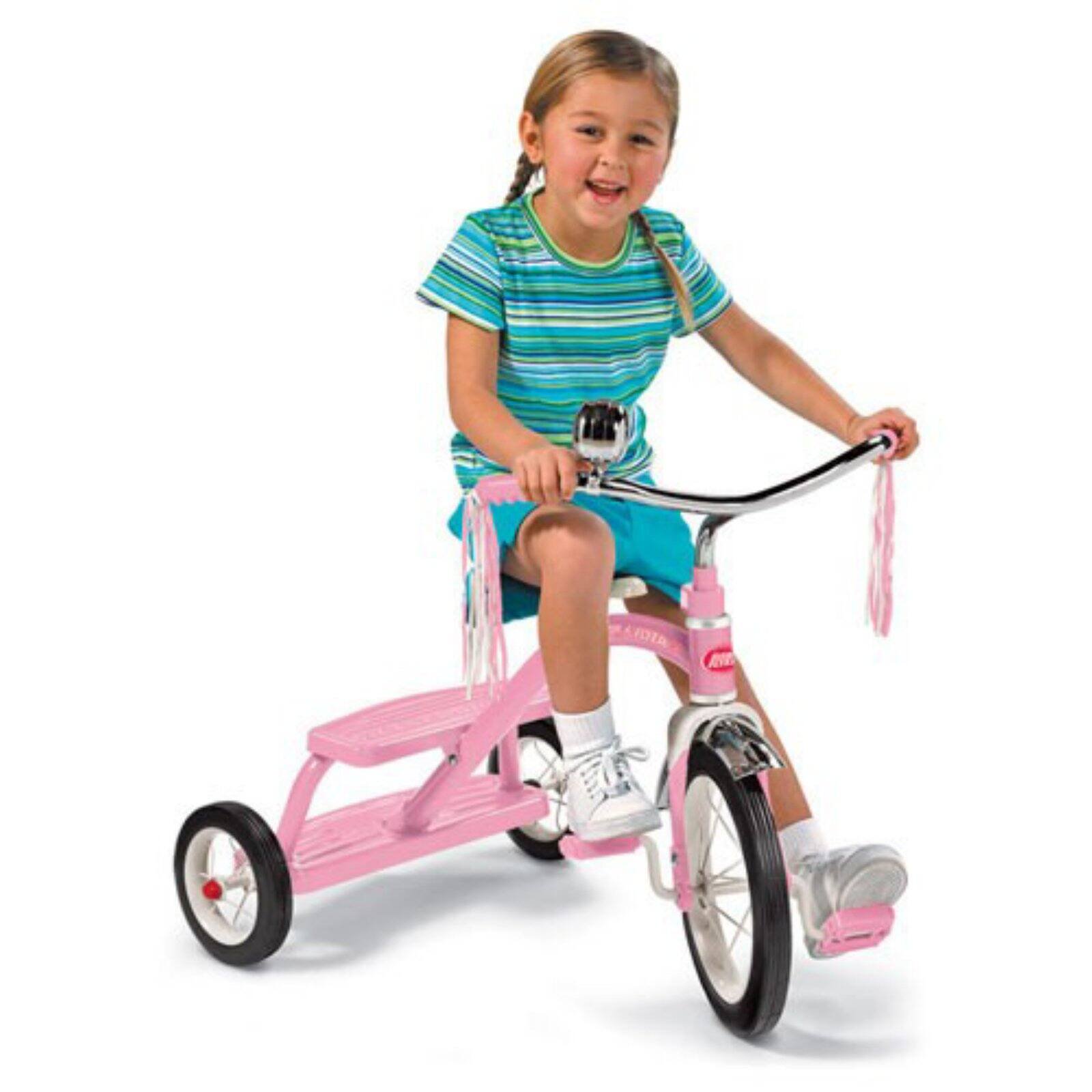 Radio Flyer Classic Dual Deck Tricycle. 12″ Front Wheel. Pink