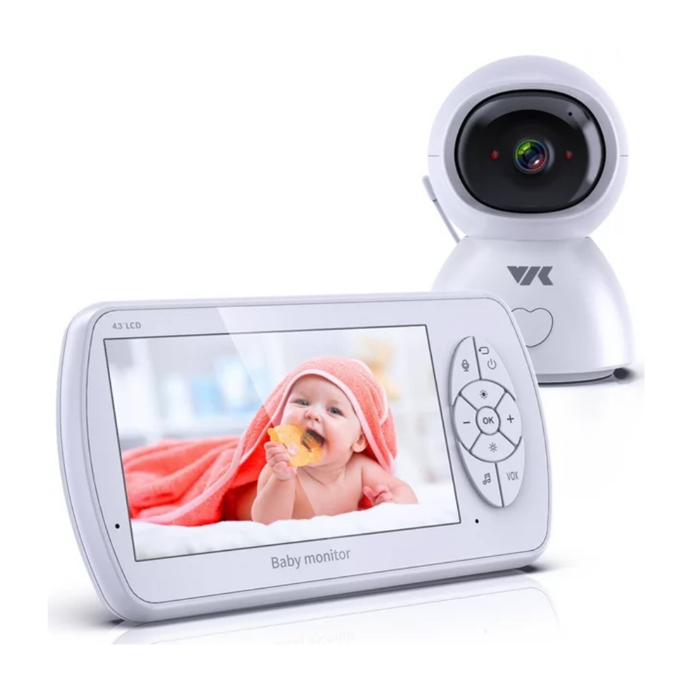VIK 4.3″ Video Baby Monitor with Camera and Audio. 1080P HD Nurser Baby Camera Monitor. White