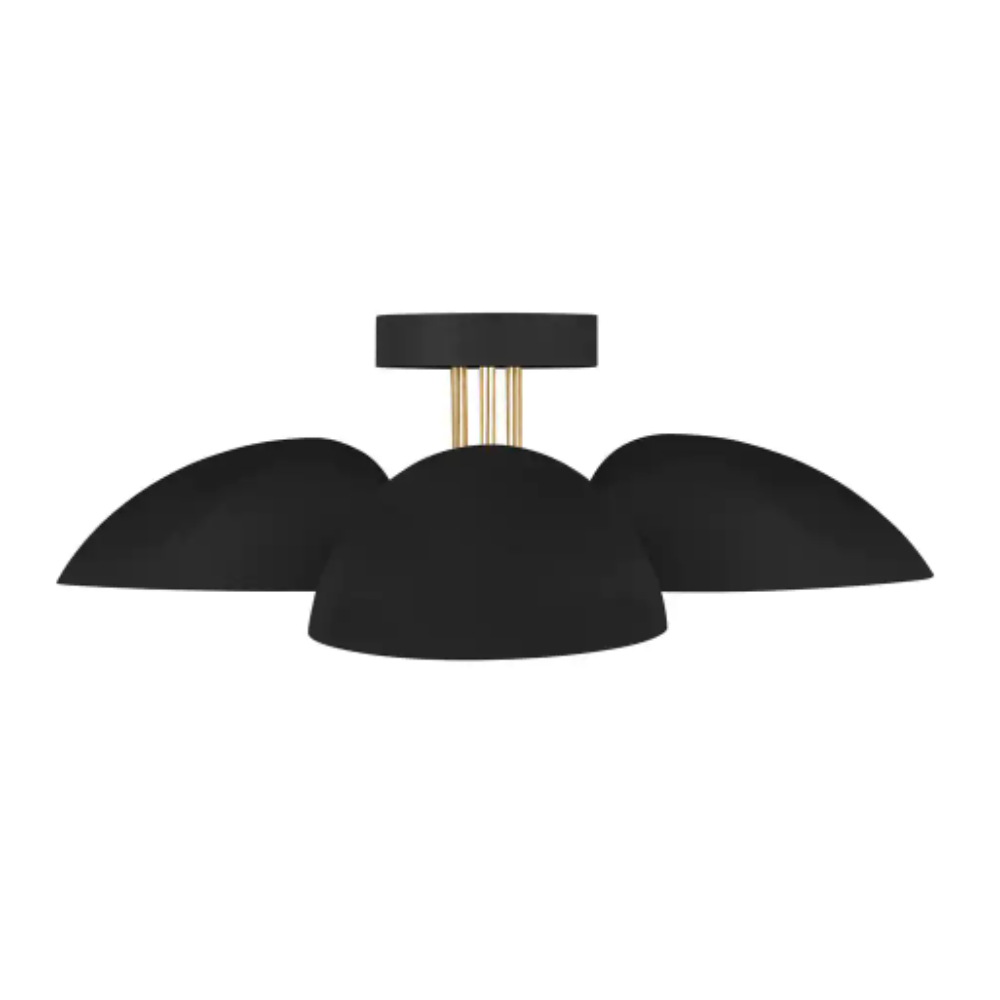 Generation Lighting Designer Collections ED Ellen DeGeneres Jane 24 in. W 3-Light Matte Black Semi-Flush Mount Ceiling Light