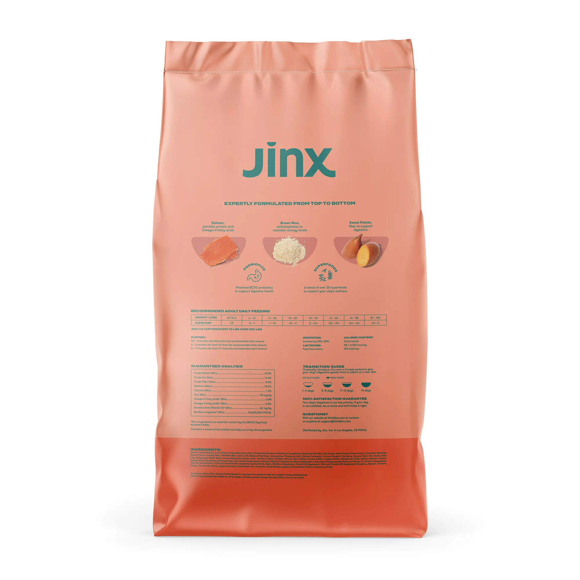 Jinx Salmon. Brown Rice & Sweet Potato Flavor Dry Dog Food. 23.5 lb. Bag