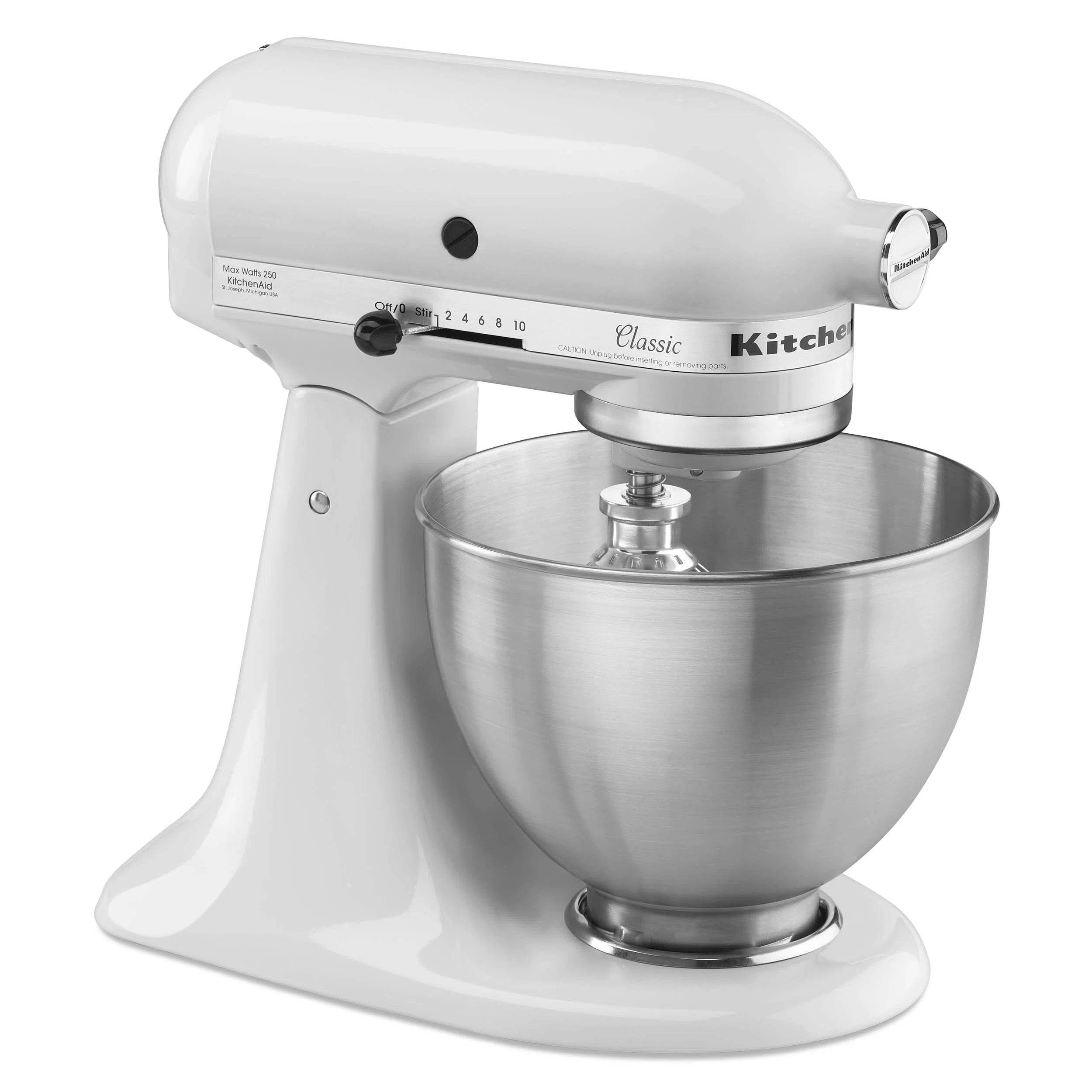 KitchenAid Classic Series 10 Speed 4.5 Qt. Stand Mixer. White (K45SSWH)