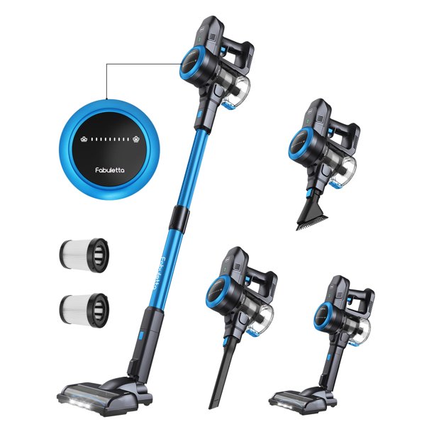 Fabuletta Cordless Vacuum 24Kpa. 6-in-1 Lightweight Stick Vacuum Cleaner for Hard Floor Carpet Pet Hair. Blue
