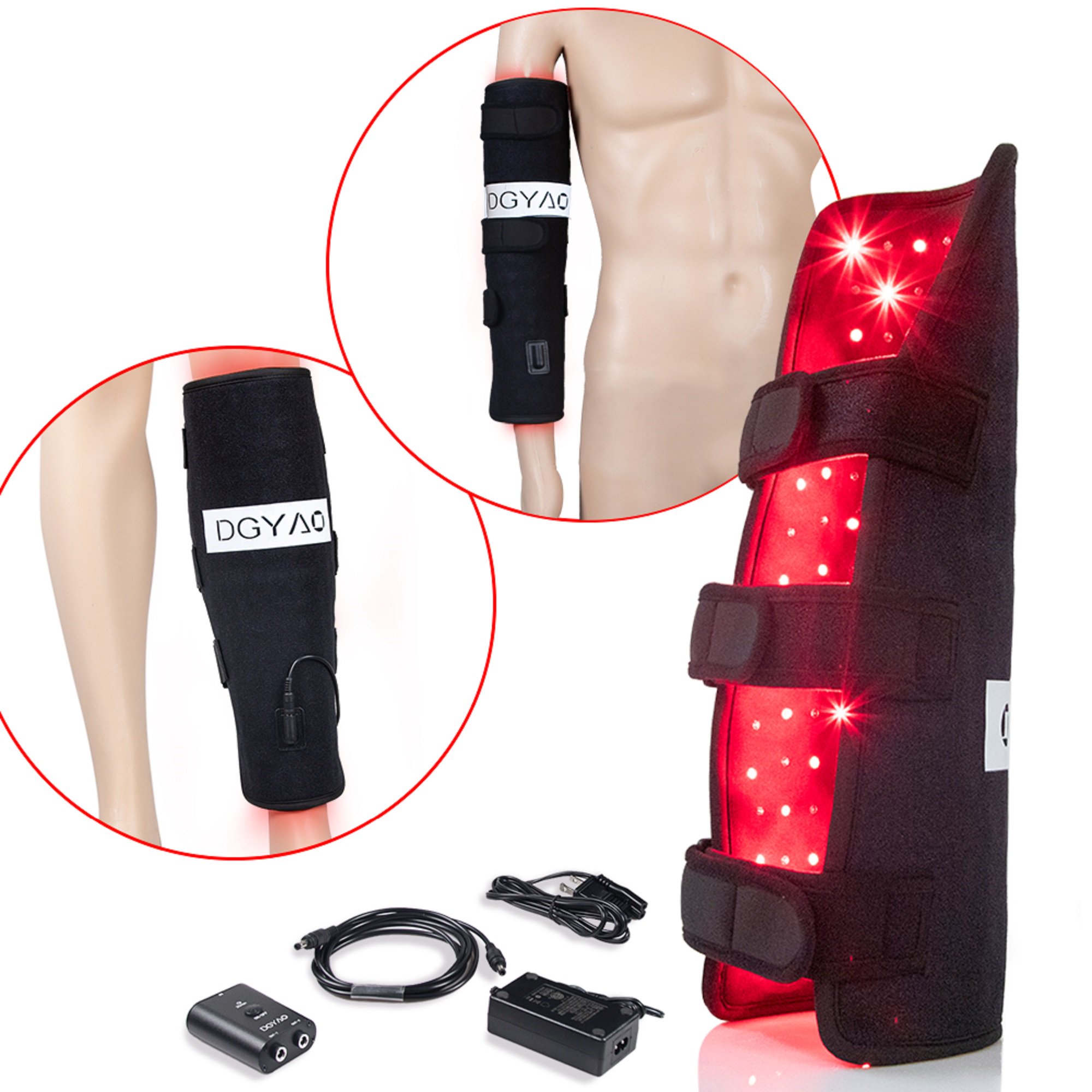 DGYAO 660nm Red Light Therapy Device 880nm Infrared Light Pads Brace Wrap