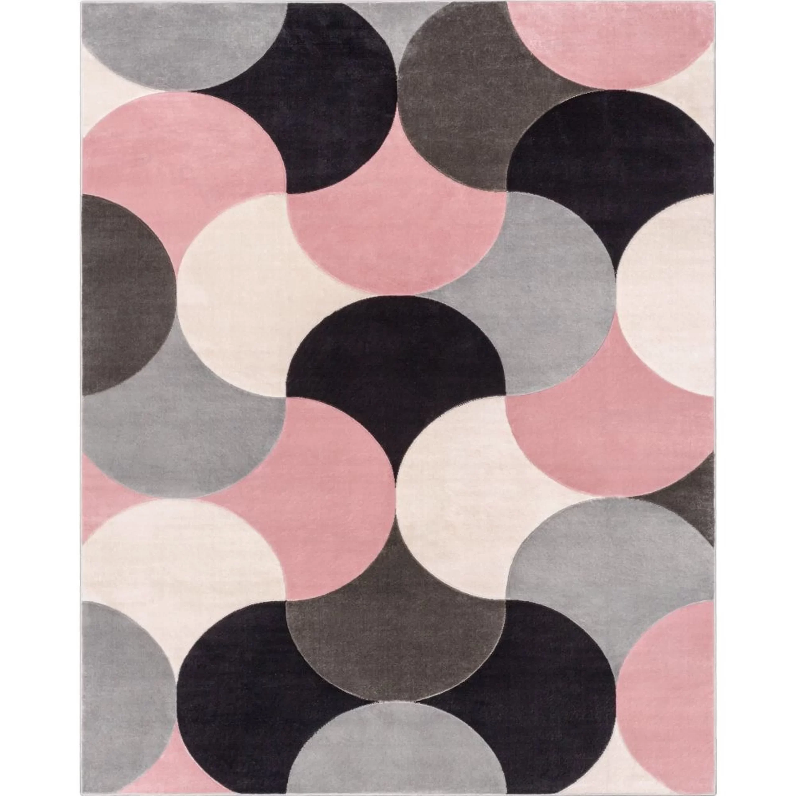 Well Woven Helena Machine Woven / Power Loomed Performance Blush Pink/Gray Rug