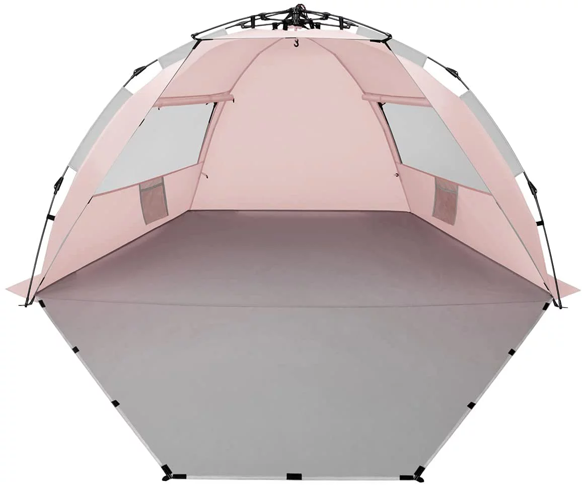 Oileus Beach Tent X-Large 4 Person Tent Sun Shelter. Portable Sun Shade. Pop Up Tents for Beach