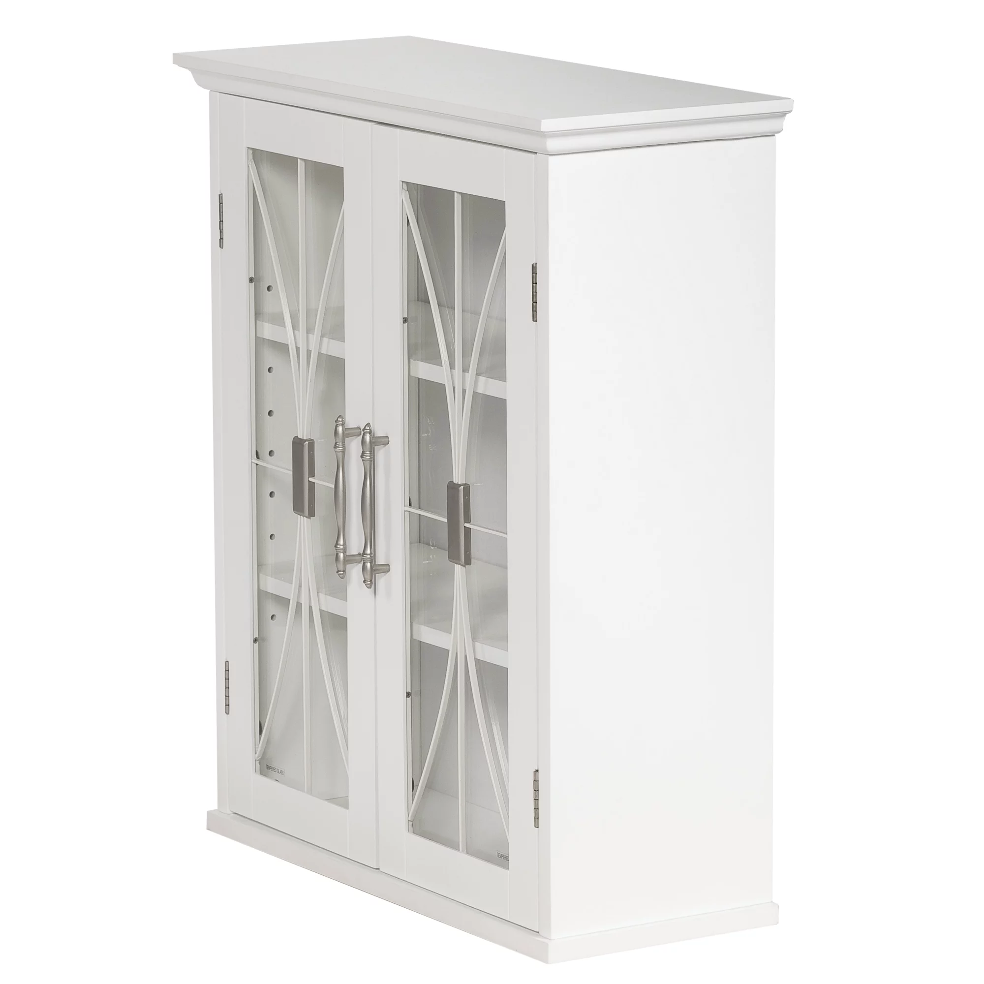 Teamson Home Delaney Removable Wooden Wall Cabinet with 2 Doors. White