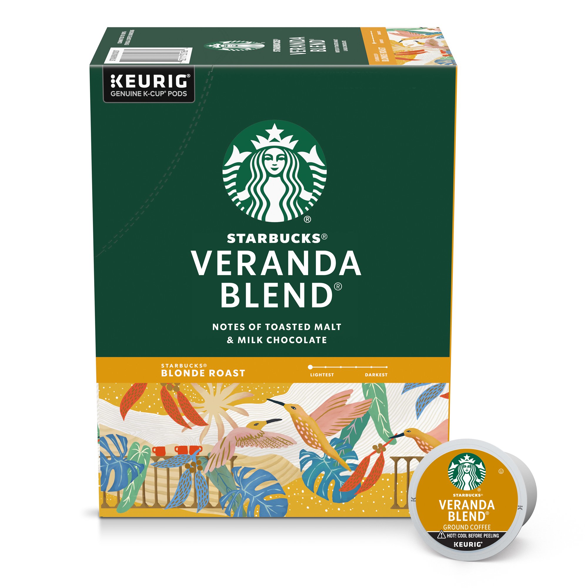 Starbucks Veranda Blend. Starbucks Blonde Roast K-Cup Coffee Pods. 100% Arabica. 44 ct?