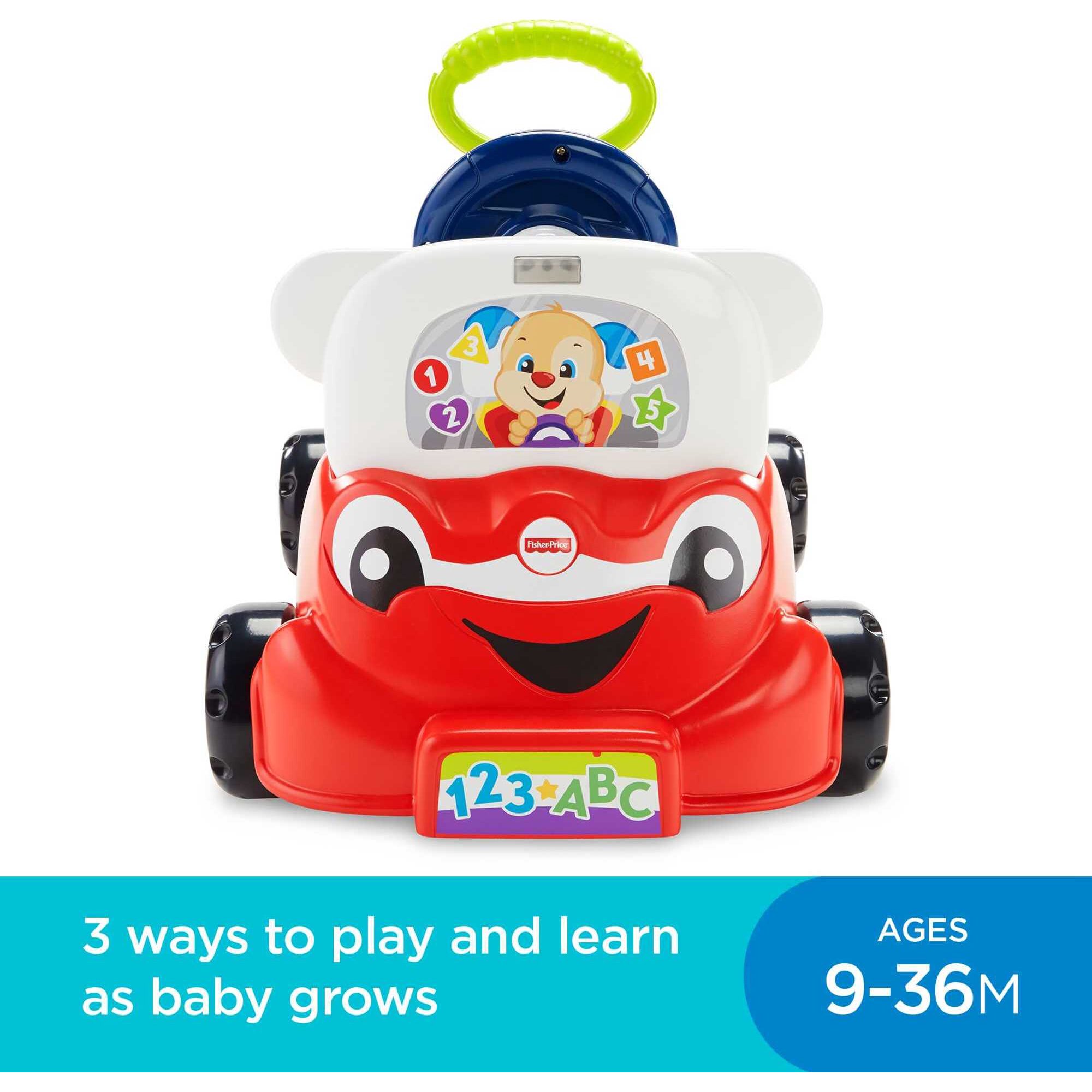 Fisher-Price Laugh & Learn 3-in-1 Smart Car. Interactive Baby Ride-On Toy