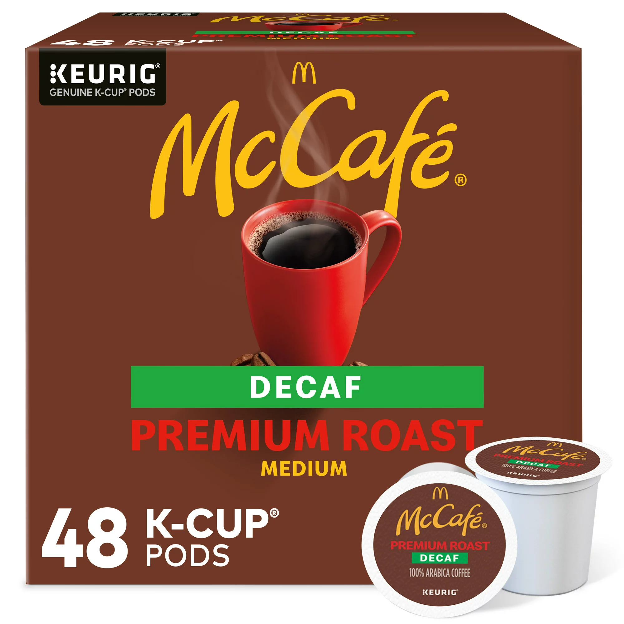 McCafe Decaf Premium Roast Coffee K-Cup Coffee Pods. Medium Roast. 48 Count
