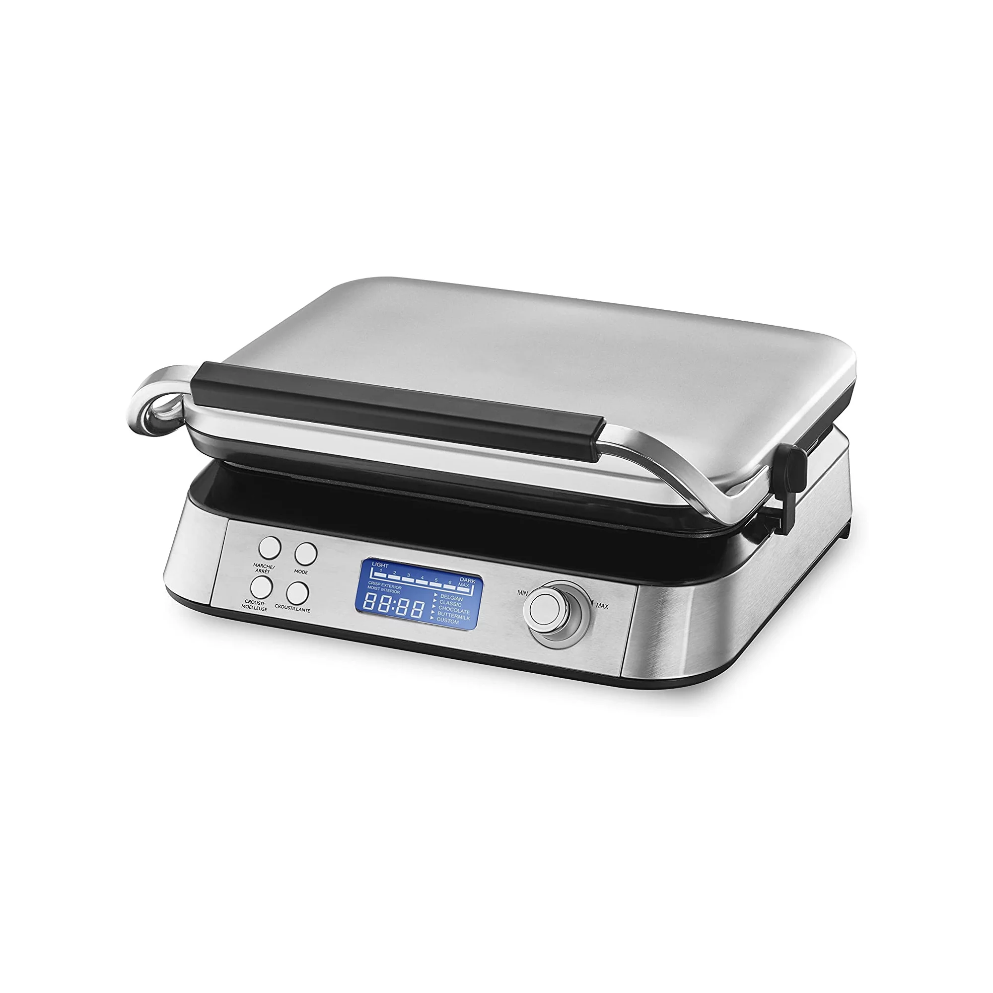 Aicook Waffle Maker Belgian 1600W. Digital Waffle Machine. 5 Programs. 7 Levels. Easy Clean. Silver