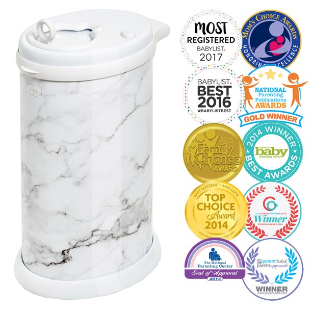 Ubbi Steel Diaper Pail. Marble