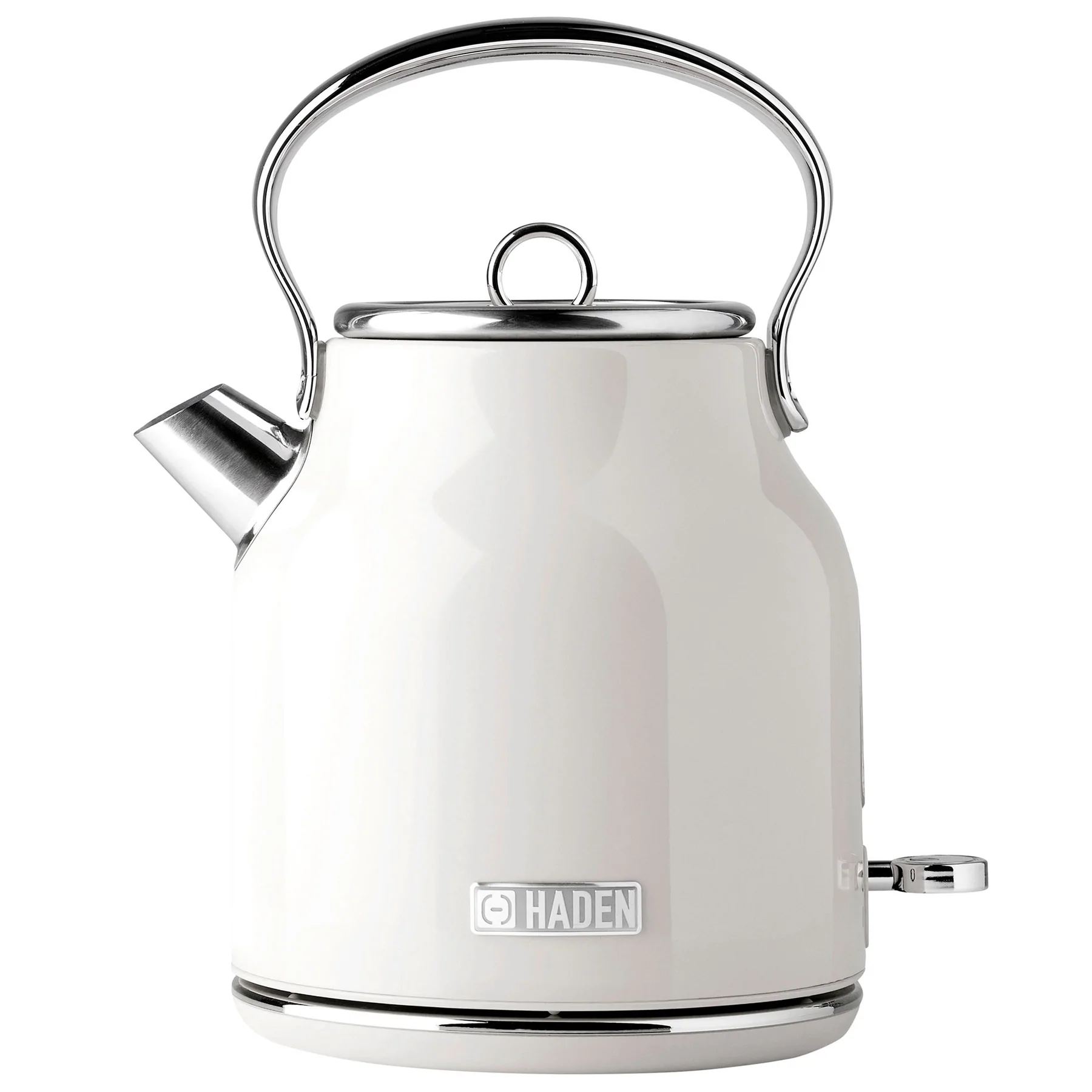 Haden Heritage 1.7 Liter Electric Tea Kettle & 4 Slice Wide Slot Toaster. White