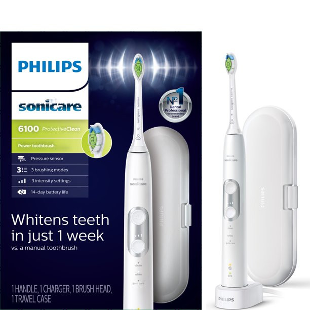 Philips Sonicare ProtectiveClean 6100 Whitening Rechargeable Electric Toothbrush. White HX6877/21