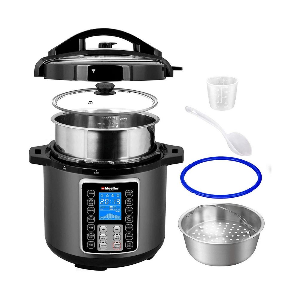 Mueller 6 Quart Pressure Cooker 10 In 1. Cook 2 Dishes At Once