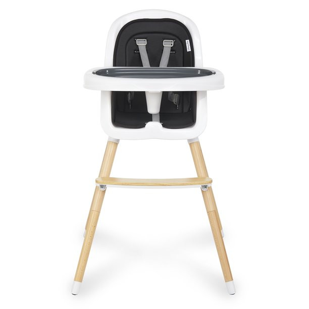 Dream On Me Lulu 2-In-1 Highchair. Convertible. Compact High Chair. Light Weight. Portable. Black