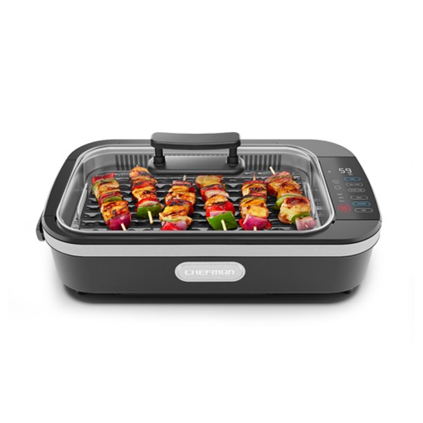 Chefman AccuGrill Smokeless Indoor Grill With Removable Temperature Probe. 1500W. Black