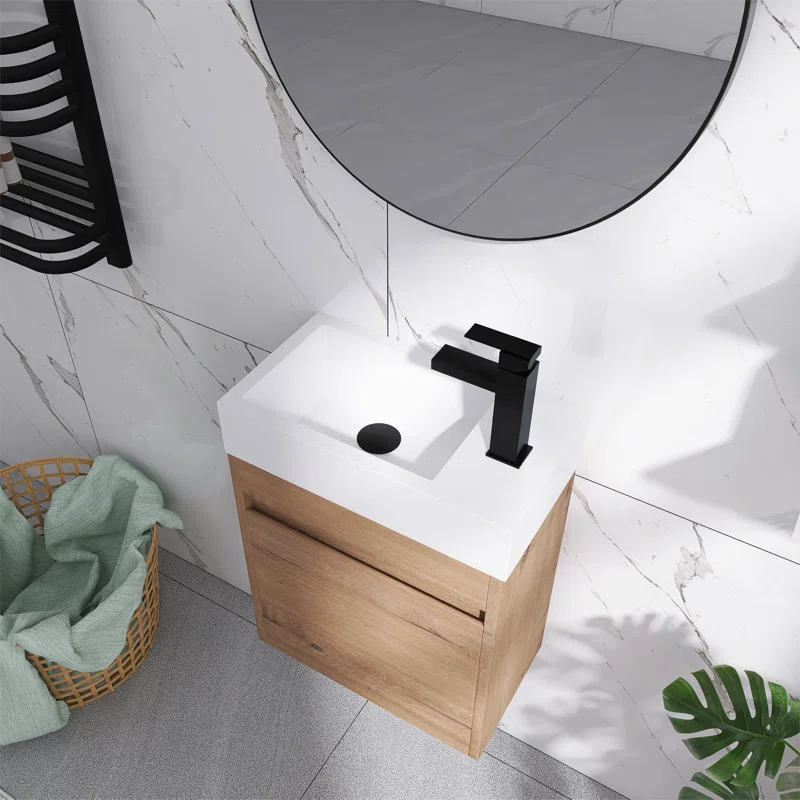 Wrought Studio Argylle 18.2” Wall Mounted Single Bathroom Vanity