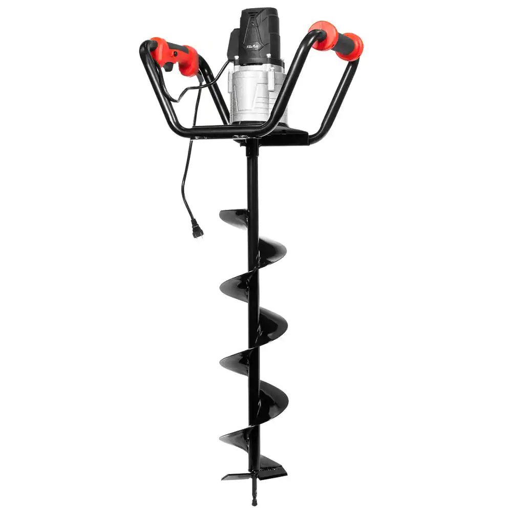 XtremepowerUS 6 in. Digging Auger Drill Bit In Black With 1500-Watt 1.6 HP Electric Earth Post Hole Digger