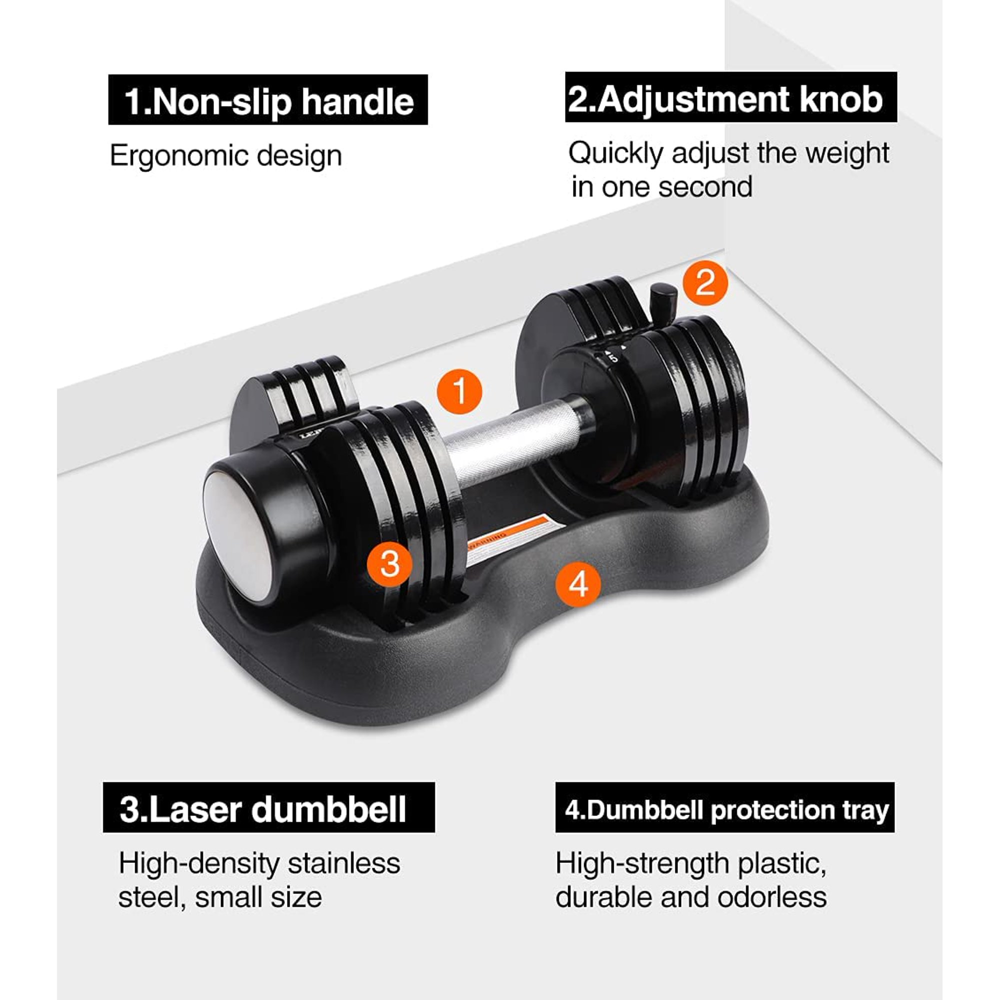 Sugift Adjustable Dumbbells 25 Lbs. Single