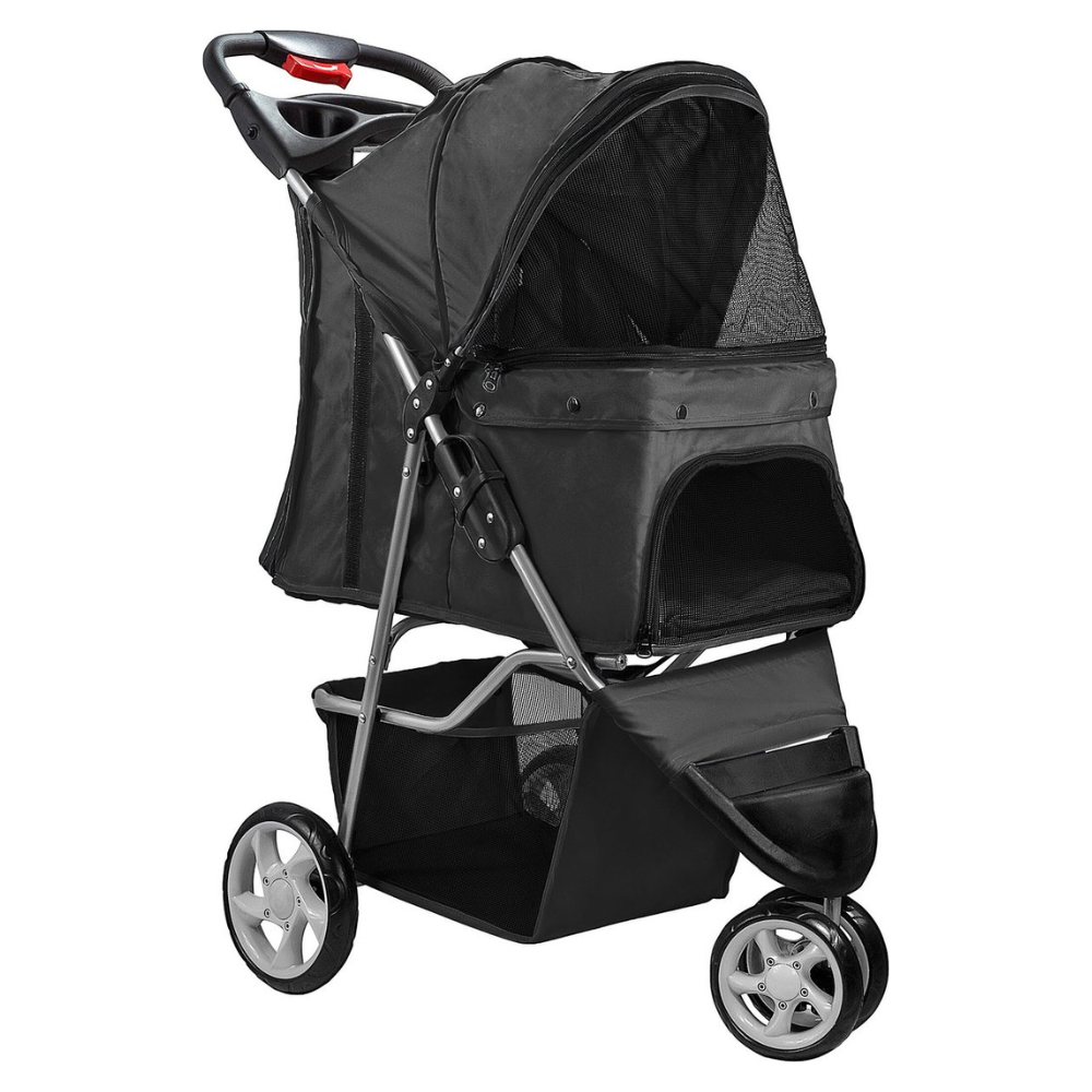 Paws & Pals Jogger Folding Dog & Cat Stroller. Black