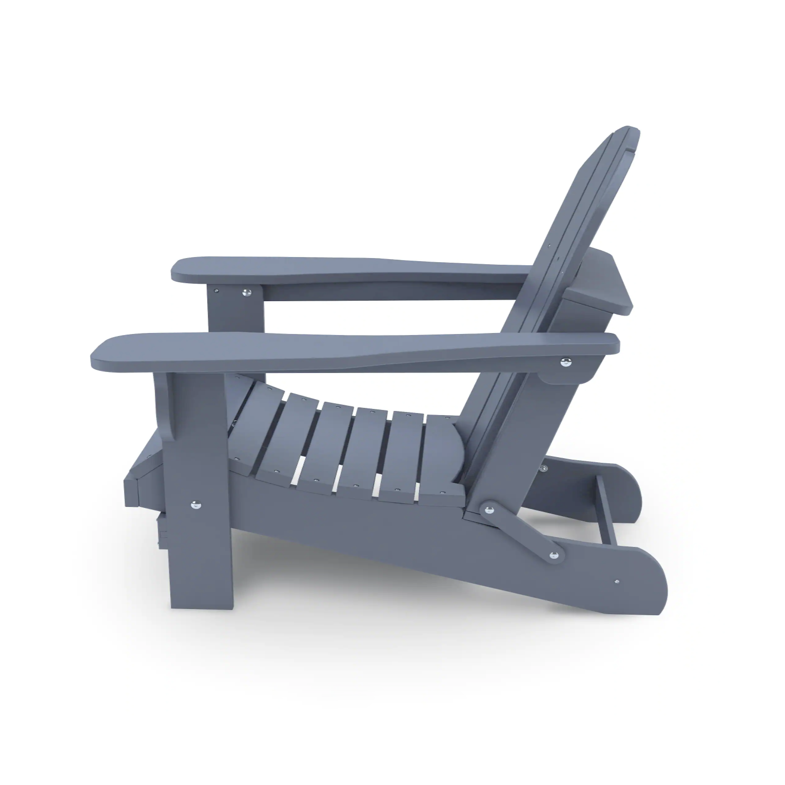 Leisure Line Recycled Grey Folding Plastic Adirondack Chair