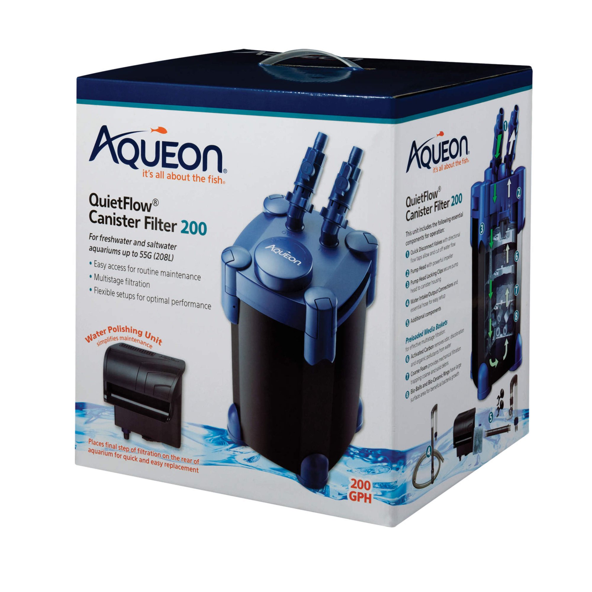 Aqueon 100532089 QuietFlow Canister Filter up to 55 Gallons