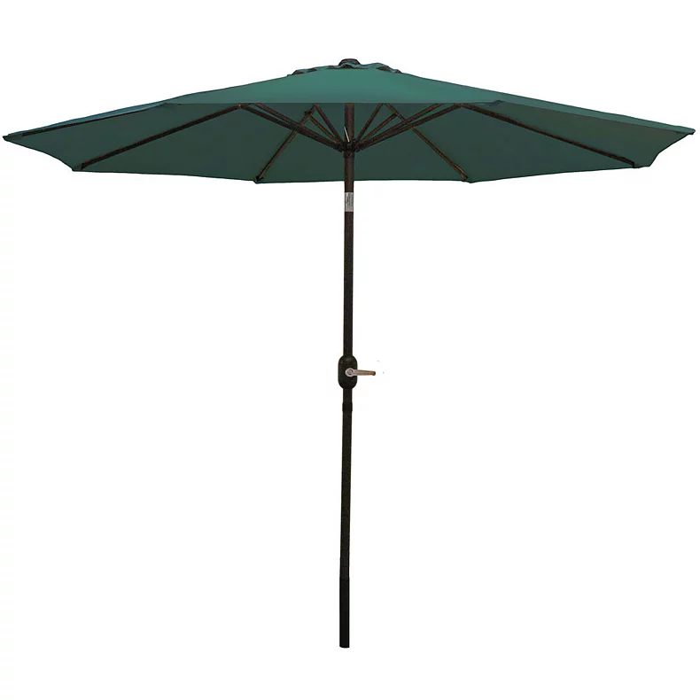 Sunnydaze 9′ Aluminum Patio Market Umbrella with Tilt and Crank