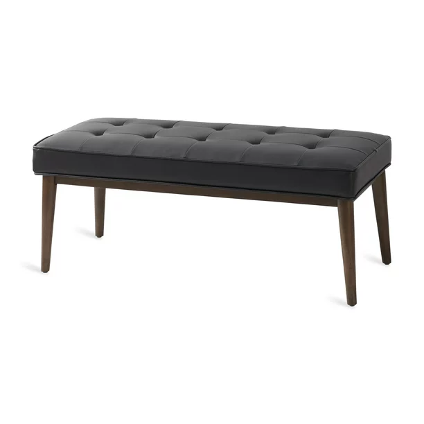 Better Homes & Gardens Colton Upholstered Bench. Black Faux Leather