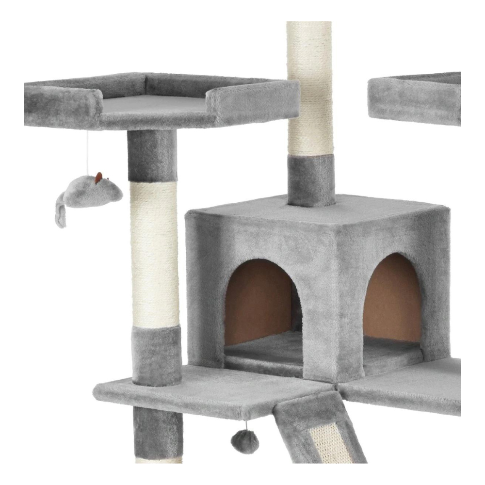 Frisco 72-in Faux Fur Cat Tree & Condo. Gray
