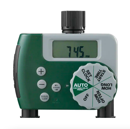 Orbit 50021 2-Zone In-Ground 1/2 in. Sprinkler System with Hose Faucet Timer