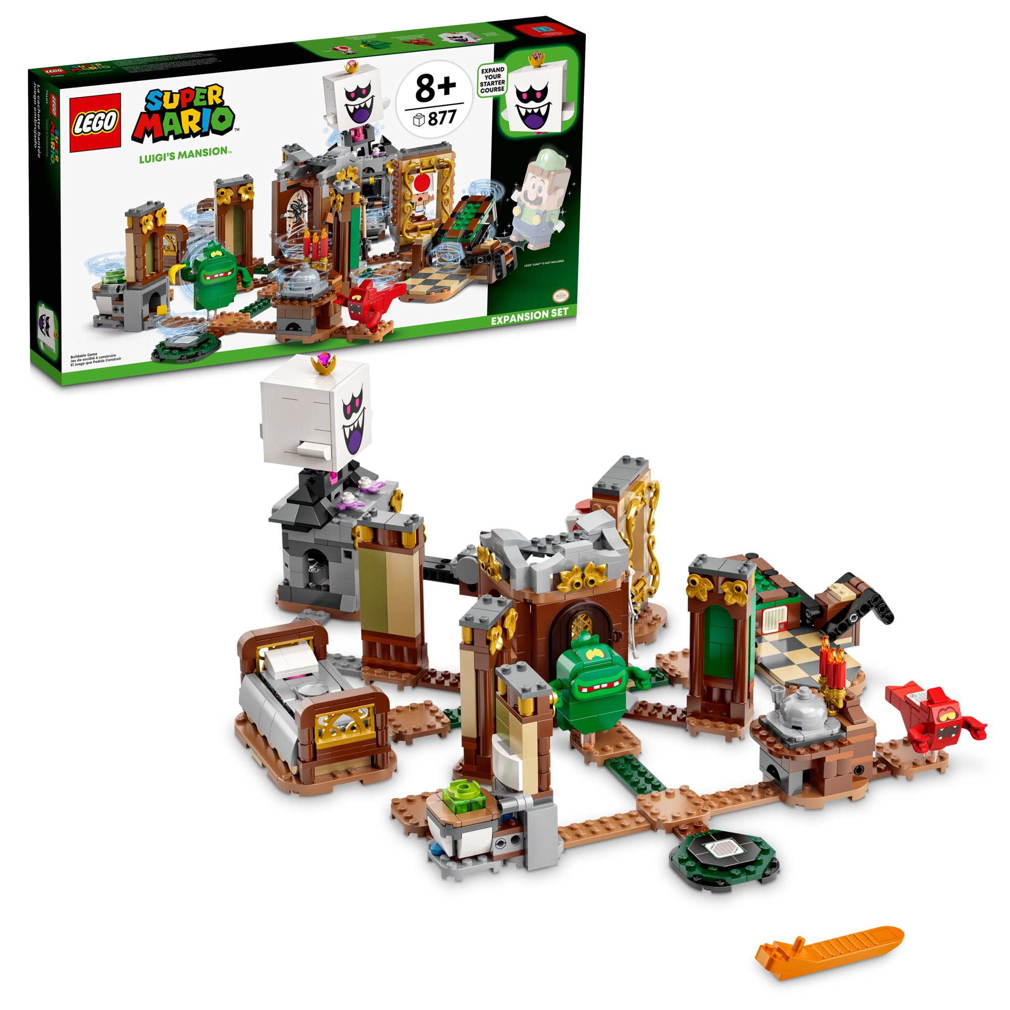 Lego Super Mario Luigi's Mansion Haunt-and-Seek Expansion Set 71401 Toy Building Kit. 877 Pieces