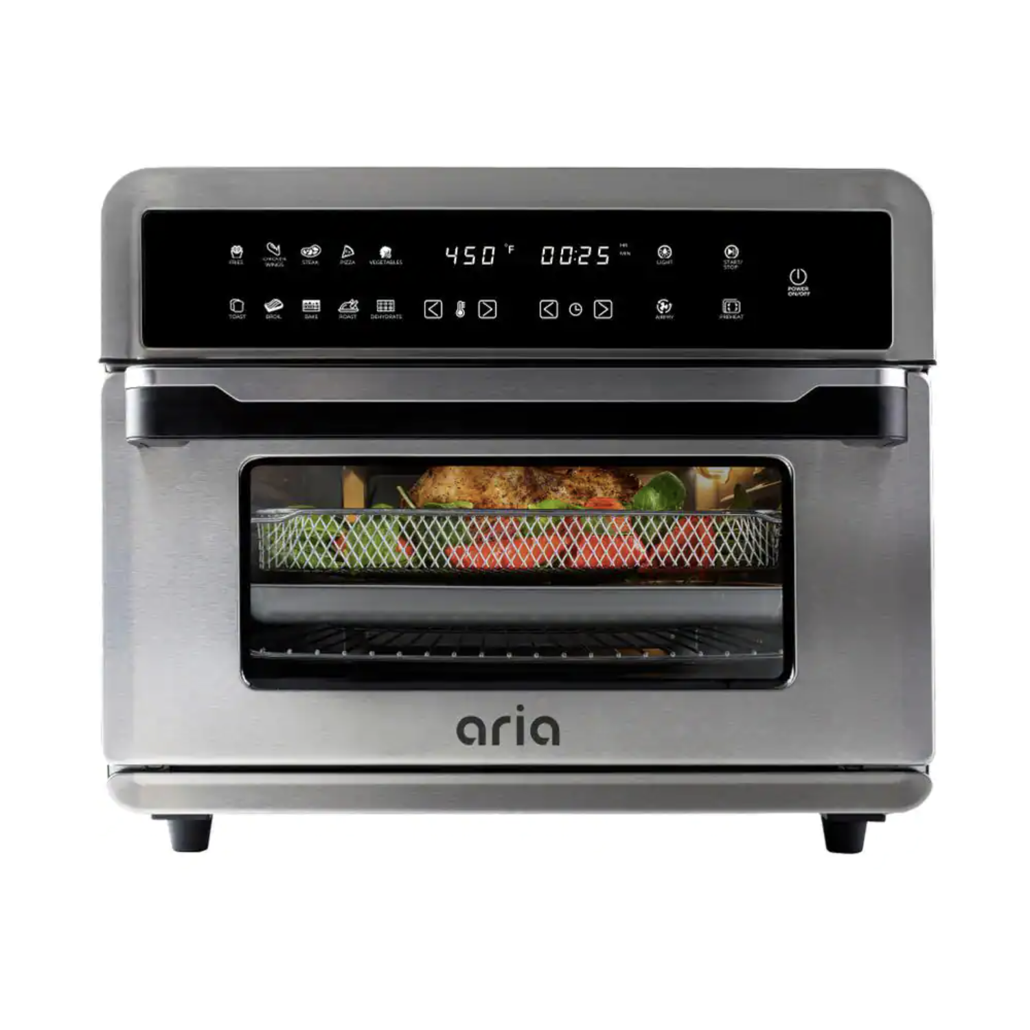 Aria All-in-1 Premium 30 Qt. Stainless Steel Touchscreen Air Fryer Toaster Oven