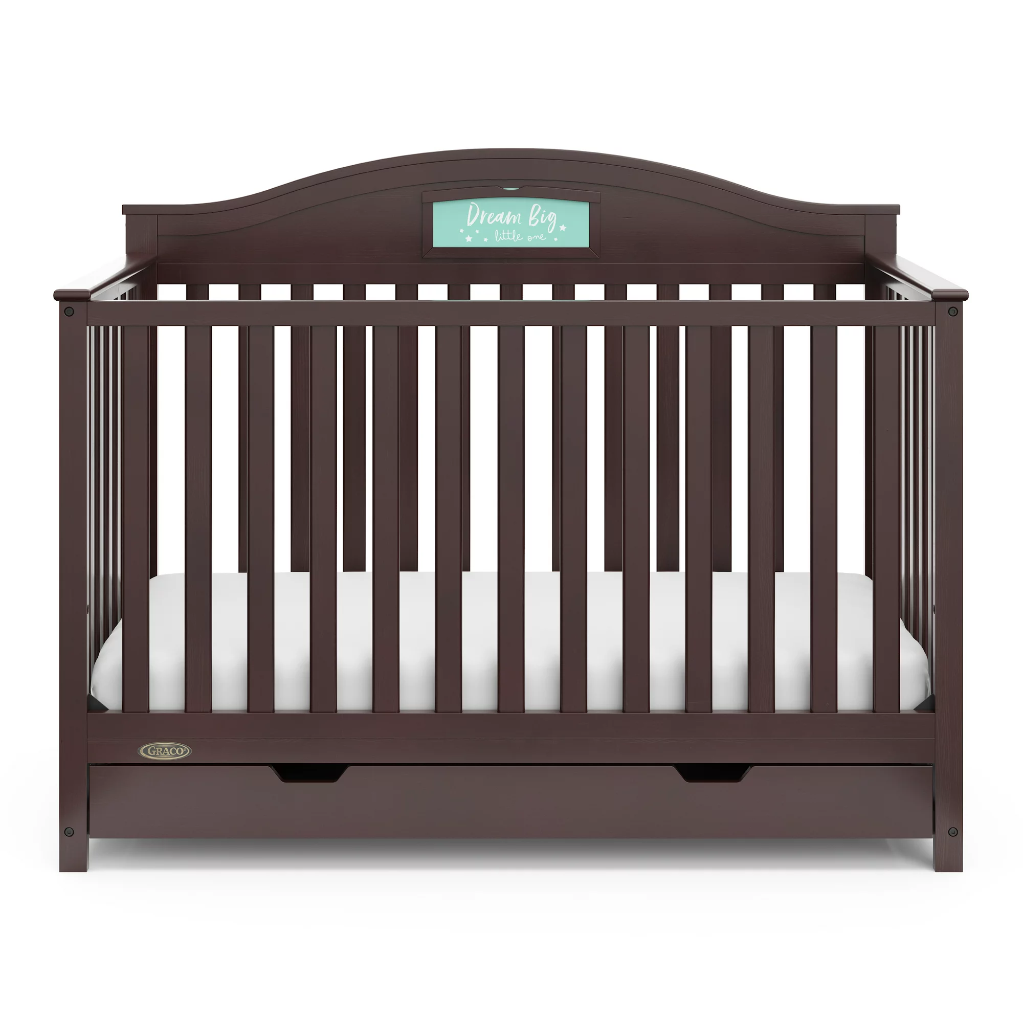 Graco Story Customizable 5-in-1 Convertible Crib with Drawer. Espresso