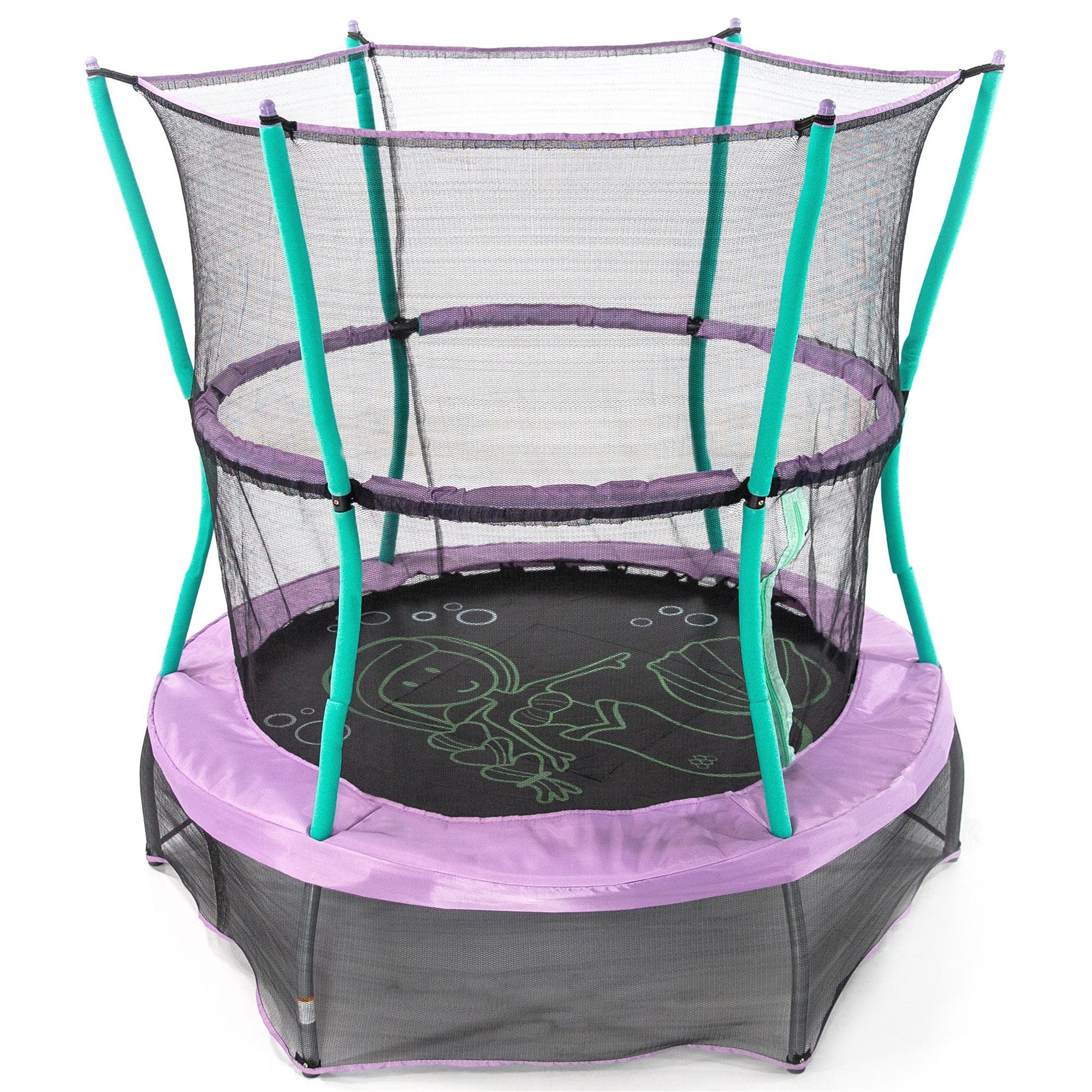 Skywalker Trampolines 55-Inch Bounce-N-Learn Trampoline. with Enclosure and Sound. Magic Mermaid