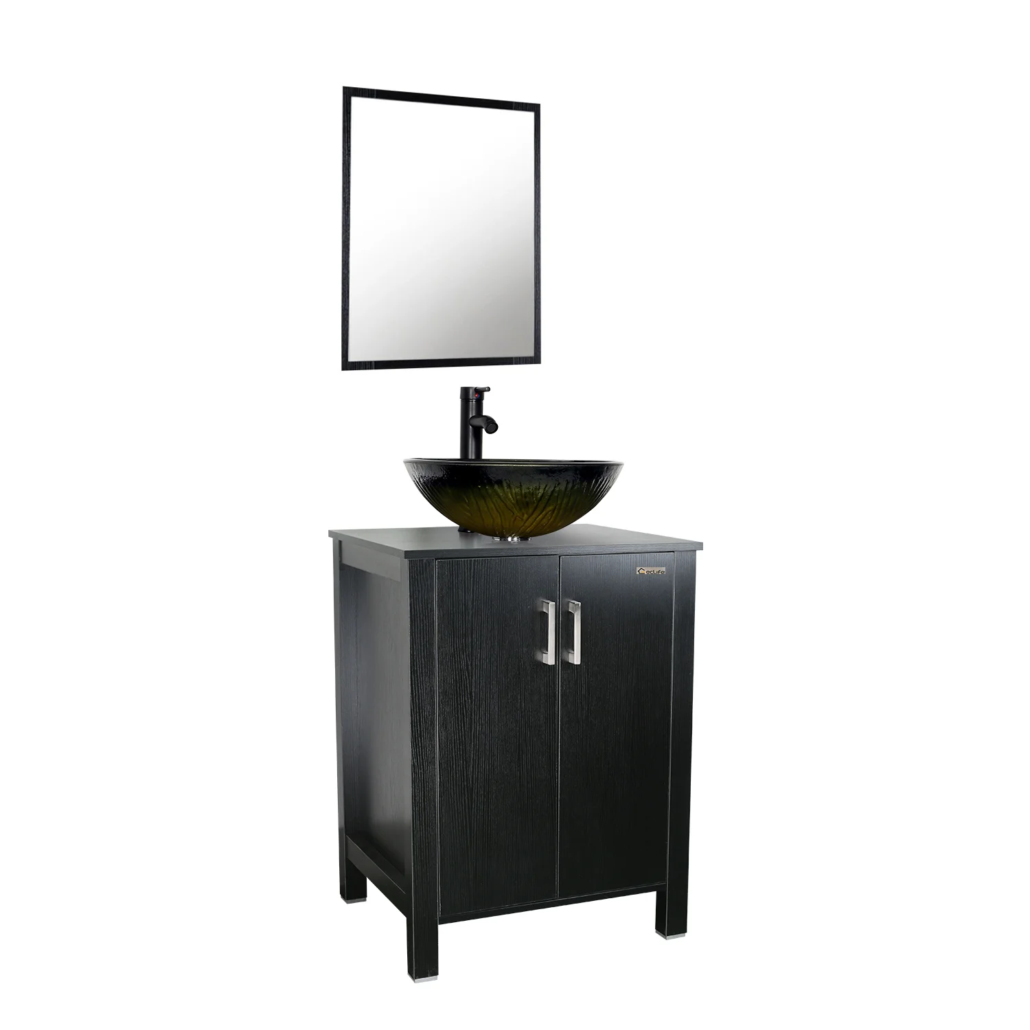 Eclife 24” Free-standing Single Bathroom Vanity Black